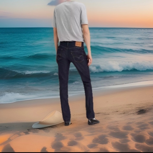 Levis 511 VTGE/DISCONTINUED Mens SKINNY Stretch Jeans 34X30 Dark Blue Levi New - Picture 5 of 6